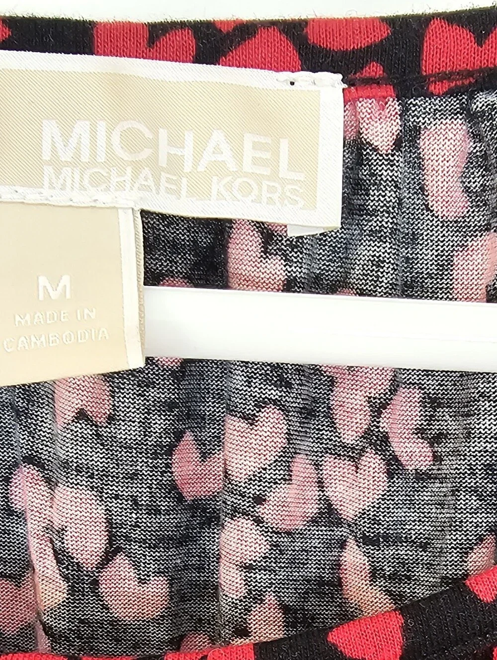 Michael Kors Heart Print Top with Ruffle Sleeves